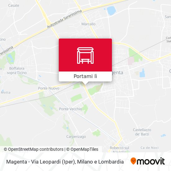 Mappa Magenta - Via Leopardi (Iper)