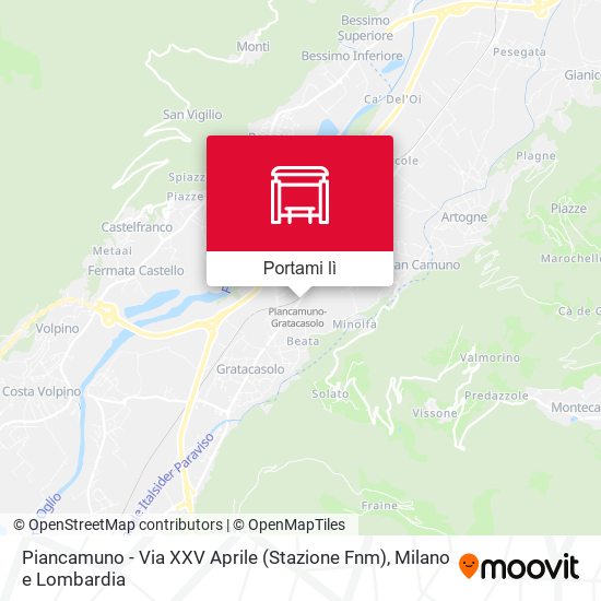 Mappa Piancamuno - Via XXV Aprile (Stazione Fnm)
