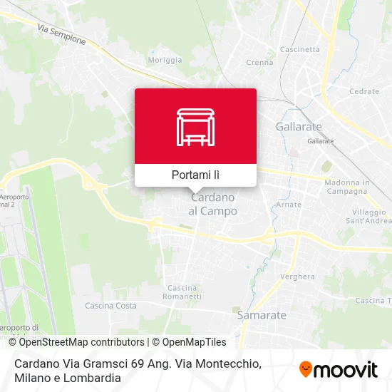 Mappa Cardano Via Gramsci 69 Ang. Via Montecchio