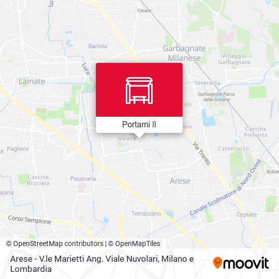 Mappa Arese - V.le Marietti Ang. Viale Nuvolari