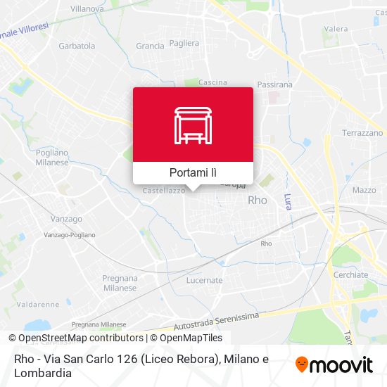 Mappa Rho - Via San Carlo 126 (Liceo Rebora)