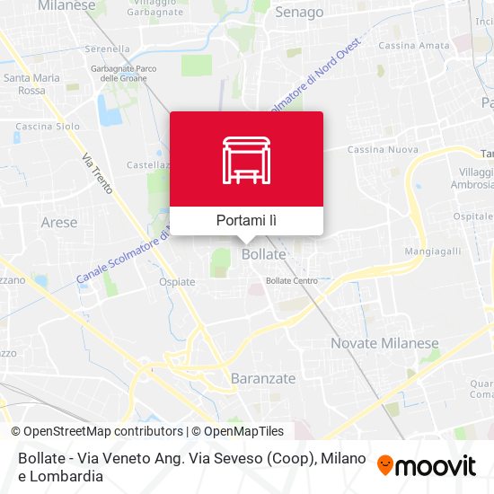 Mappa Bollate - Via Veneto Ang. Via Seveso (Coop)