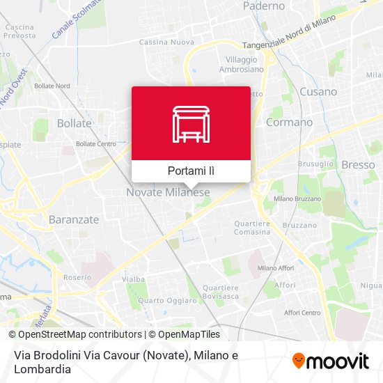 Mappa Via Brodolini Via Cavour (Novate)