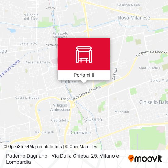 Mappa Paderno Dugnano - Via Dalla Chiesa, 25