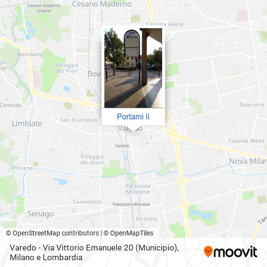 Mappa Varedo - Via Vittorio Emanuele 20 (Municipio)