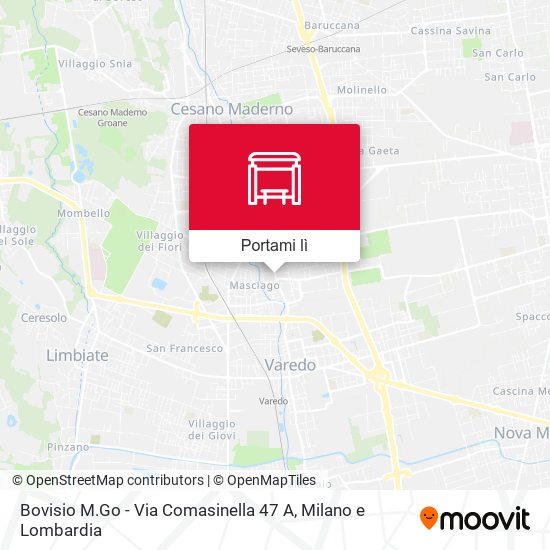 Mappa Bovisio M.Go - Via Comasinella 47 A