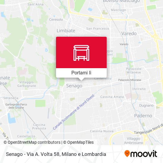 Mappa Senago - Via A. Volta 58