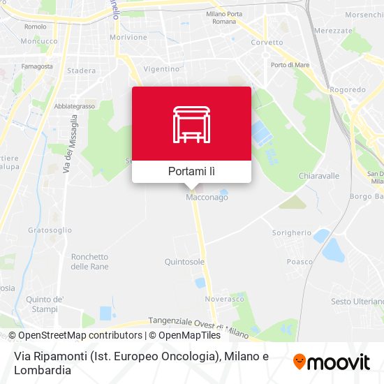 Mappa Via Ripamonti (Ist. Europeo Oncologia)