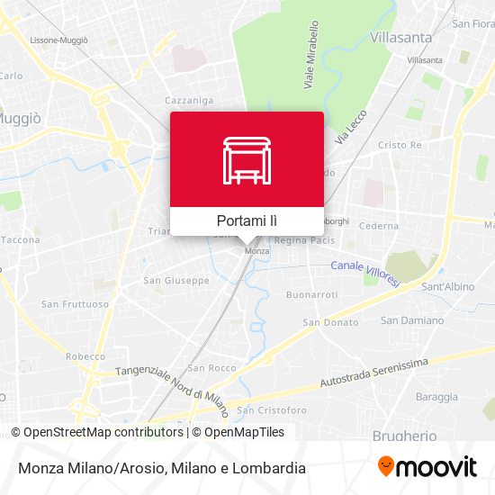 Mappa Monza Milano/Arosio