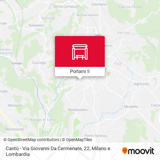 Mappa Cantù - Via Giovanni Da Cermenate, 22