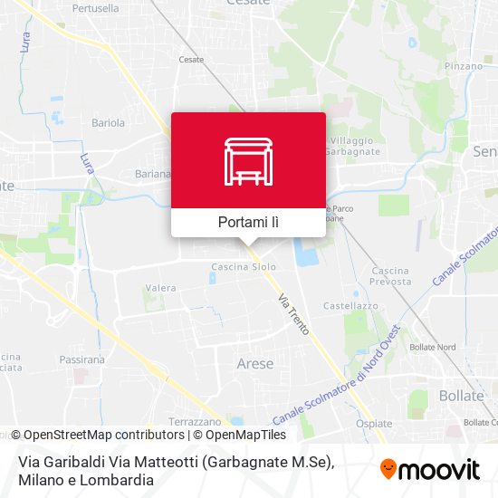 Mappa Via Garibaldi Via Matteotti (Garbagnate M.Se)