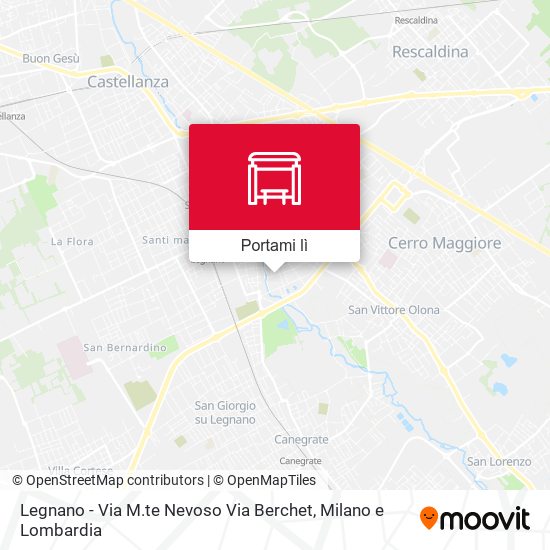 Mappa Legnano - Via M.te Nevoso Via Berchet