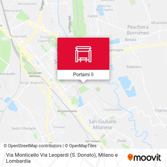 Mappa Via Monticello Via Leopardi (S. Donato)