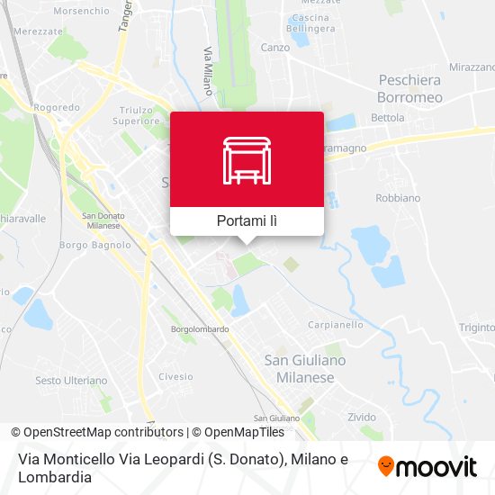 Mappa Via Monticello Via Leopardi (S. Donato)
