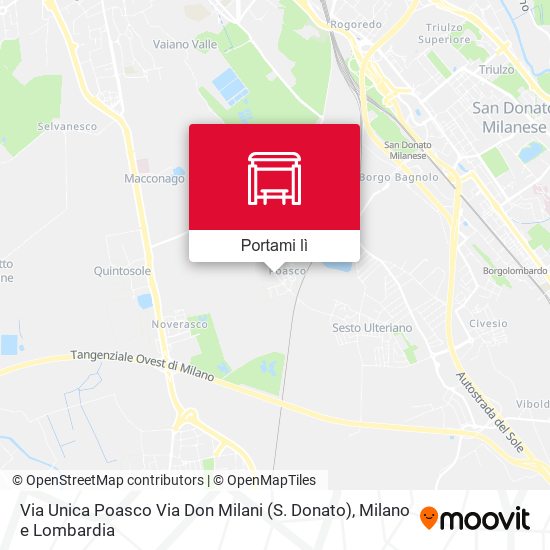 Mappa Via Unica Poasco Via Don Milani (S. Donato)