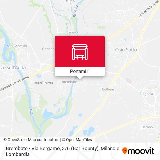Mappa Brembate - Via Bergamo, 3 / 6 (Bar Bounty)
