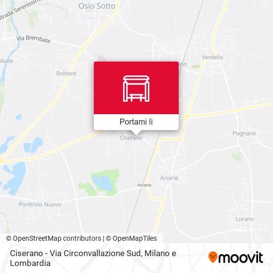 Mappa Ciserano - Via Circonvallazione Sud