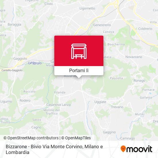 Mappa Bizzarone - Bivio Via Monte Corvino