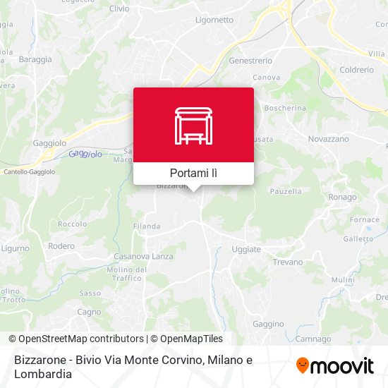 Mappa Bizzarone - Bivio Via Monte Corvino