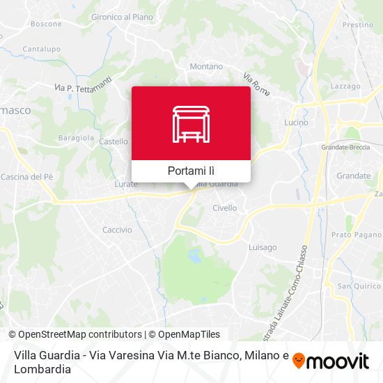 Mappa Villa Guardia - Via Varesina Via M.te Bianco