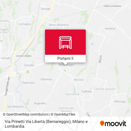 Mappa Via Prinetti Via Libertà (Bernareggio)