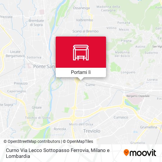 Mappa Curno Via Lecco Sottopasso Ferrovia