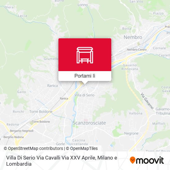 Mappa Villa Di Serio Via Cavalli Via XXV Aprile