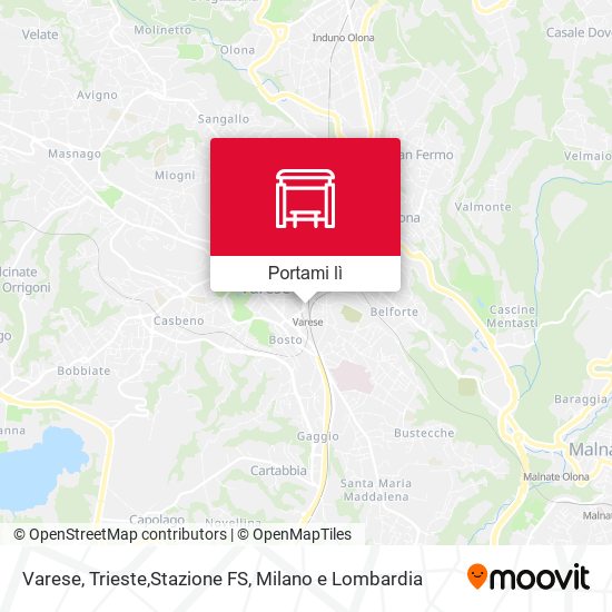 Mappa Varese, Trieste,Stazione FS