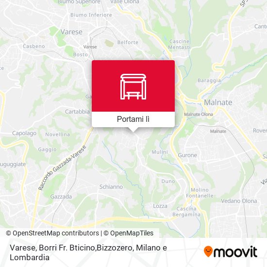 Mappa Varese, Borri Fr. Bticino,Bizzozero