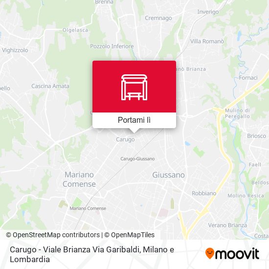 Mappa Carugo - Viale Brianza Via Garibaldi