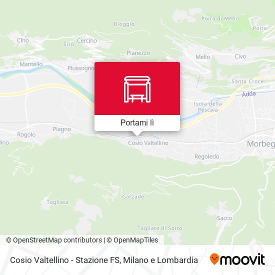 Mappa Cosio Valtellino - Stazione FS