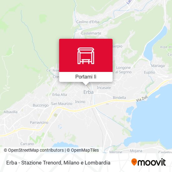 Mappa Erba - Stazione Trenord