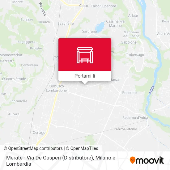 Mappa Merate - Via De Gasperi (Distributore)