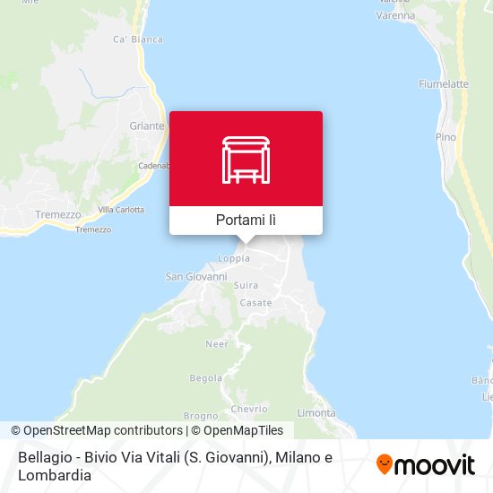 Mappa Bellagio - Bivio Via Vitali (S. Giovanni)