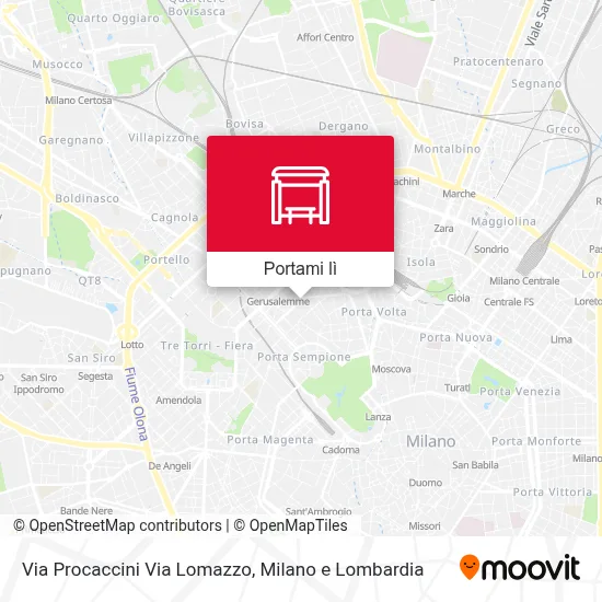 Mappa Via Procaccini Via Lomazzo