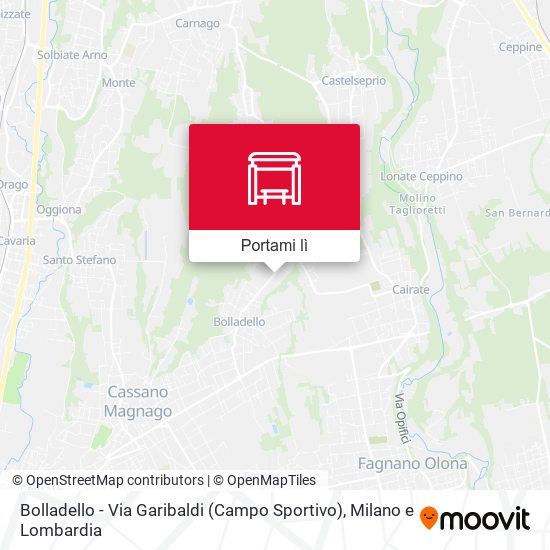 Mappa Bolladello - Via Garibaldi (Campo Sportivo)