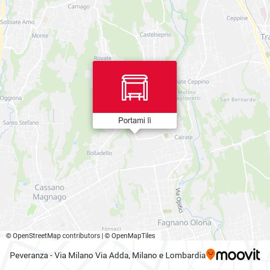 Mappa Peveranza - Via Milano Via Adda