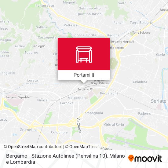 Mappa Bergamo - Stazione Autolinee (Pensilina 10)