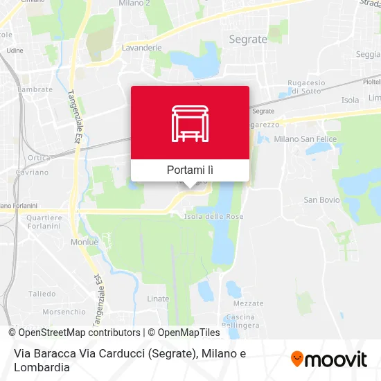 Mappa Via Baracca Via Carducci (Segrate)