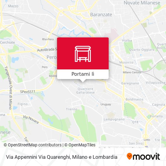 Mappa Via Appennini Via Quarenghi