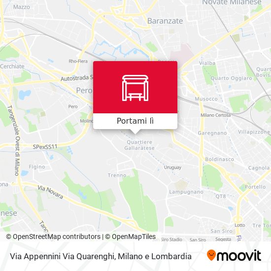 Mappa Via Appennini Via Quarenghi