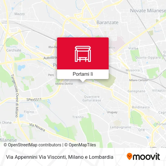 Mappa Via Appennini Via Visconti