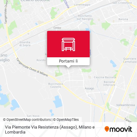 Mappa Via Piemonte Via Resistenza (Assago)