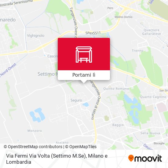 Mappa Via Fermi Via Volta (Settimo M.Se)