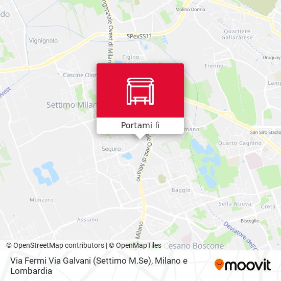 Mappa Via Fermi Via Galvani (Settimo M.Se)