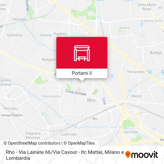 Mappa Rho -  Via Lainate 66 / Via Cavour - Itc Mattei
