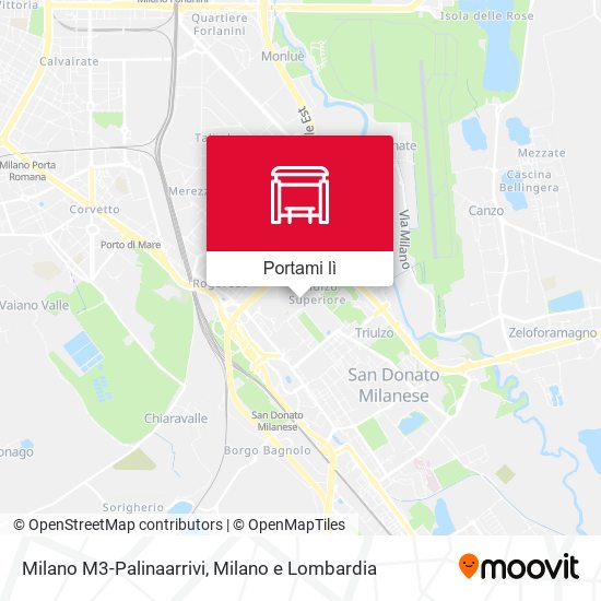 Mappa Milano M3-Palinaarrivi