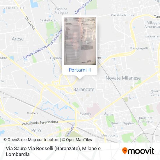 Mappa Via Sauro Via Rosselli (Baranzate)