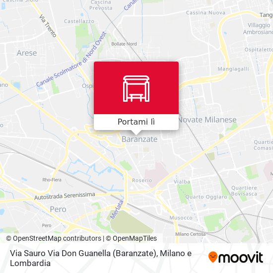 Mappa Via Sauro Via Don Guanella (Baranzate)