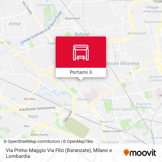 Mappa Via Primo Maggio Via Filzi (Baranzate)